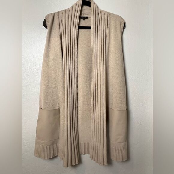 Lafayette 148 Women's Tan Wool BlendM Open Vest Size Small NWOT - Picture 2 of 6